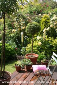 The deck area to the front of my shed.