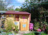 butterfly barn in backyard