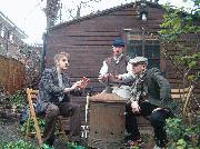 ShedMan, Profit and MasterChef outside the shed