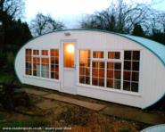 front view, evening