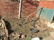 view of waste ground behind base