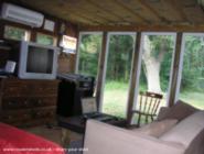 large sliding doors boxed in as windows.. of shed - the enchanted shed, 