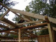 Roof coming together of shed - Shed with a view, Somerset