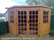 Front view of shed - , 