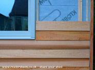 construction detail, cedar cladding, battens, breathing membrane of shed - taoish, 
