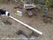 Digging out the foundations of shed - Wind Powered Shower Shed, 