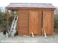Wind Powered Shower Shed: 1st coat of paint