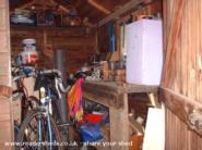 Inside clutter of shed - , 