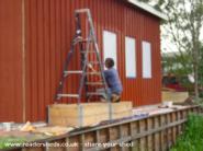 Painting of shed - L shaped shed, 