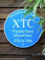 Blue Plaque (homemade) of shed - 34B, Swindon