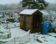 Winter, Side View, Calm, Snow, Welcoming. of shed - Toby, Northumberland