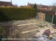 Laying the base of shed - The Pleasure Palace, Bedfordshire