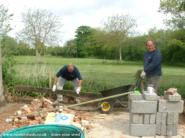 Putting down foundation of shed - THE MAN'S SHED, 