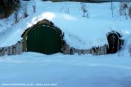 winter time (I took the sheild off for the winter) of shed - Hobbit Hole, 
