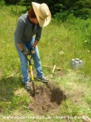 Digging the hole for the footings of shed - The Yonderosa Mini-Delux, 