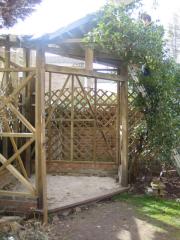 Under Construction of shed - Corrie's Corner, 