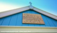 Front facia signage for Stay Put beach hut of shed - Stay Put Beach Hut, Suffolk