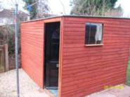 front/side/chimny of shed - Red shadow, Somerset