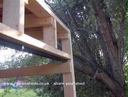Close-up of roof supports of shed - Taste of the Islands, Mon, 