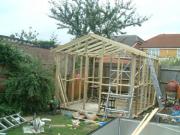 The rafters go up of shed - T H E shed, 