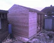 most of the cladding is done of shed - House of the Silver Ball, 