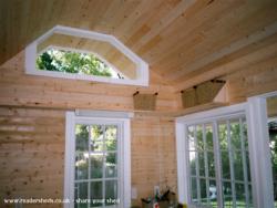 Mona's Shed-Mahal: Shed interior, window detail