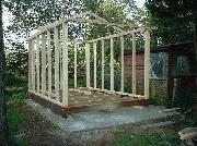first truss of shed - Badgers Den, 