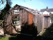 Front view during build of shed - chicken shed, 
