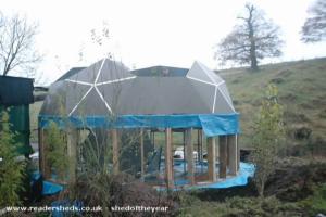 Alluminium skin going up of shed - Eco Dome, Cumbria