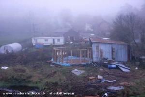 building on a fogy day of shed - Eco Dome, Cumbria