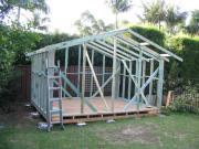 Frames up of shed - The Nags Head, 