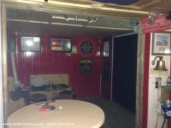 Dart board of shed - The Red Dragon (chataux delux), Bridgend