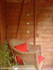 Inside the summerhouse of shed - , 