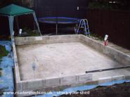 Dad's Fixit Shop /Wendy House/ Chalet: Concrete pad and blockwork