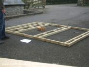 Wind Powered Shower Shed: Making the frames - Front Wall