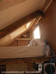 Mezzanine sleeping area of shed - , 
