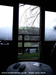 View from Sofa Outside of shed - Kite Cabin, Carmarthenshire