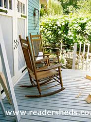 Shed across the creek: a place to relax