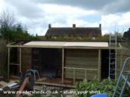 and the roof goes on of shed - The Pleasure Palace, Bedfordshire