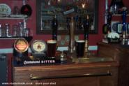 Pints on the bar. of shed - The Dog & Kids, County Durham