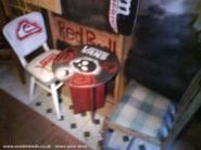 table and chairs of shed - Tom's shack, 