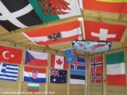 flags on the ceiling of shed - Tardis Flagship, 