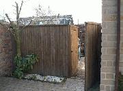 Showing `hidden` gate open of shed - Stealth Shed, 