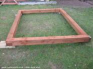 Timber framework witjh half lap joints of shed - Garden Tool Shed, 