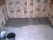 adding floor tile of shed - Marilyn's, 