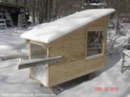 The all cedar exterior after a brief flurry in February of shed - The Hickshaw (a rickshaw shed, for hicks), Massachusetts