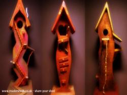Three Rescued Birdhouses of shed - the Den, 