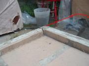 close up of concrete lip of shed - TBC, 