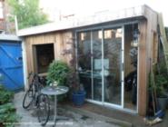 Cedar is now weathering in nicely of shed - One Grand Designs Shed, Liverpool