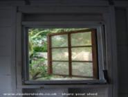 Ze Pink Shed: interior shot - reclaimed window